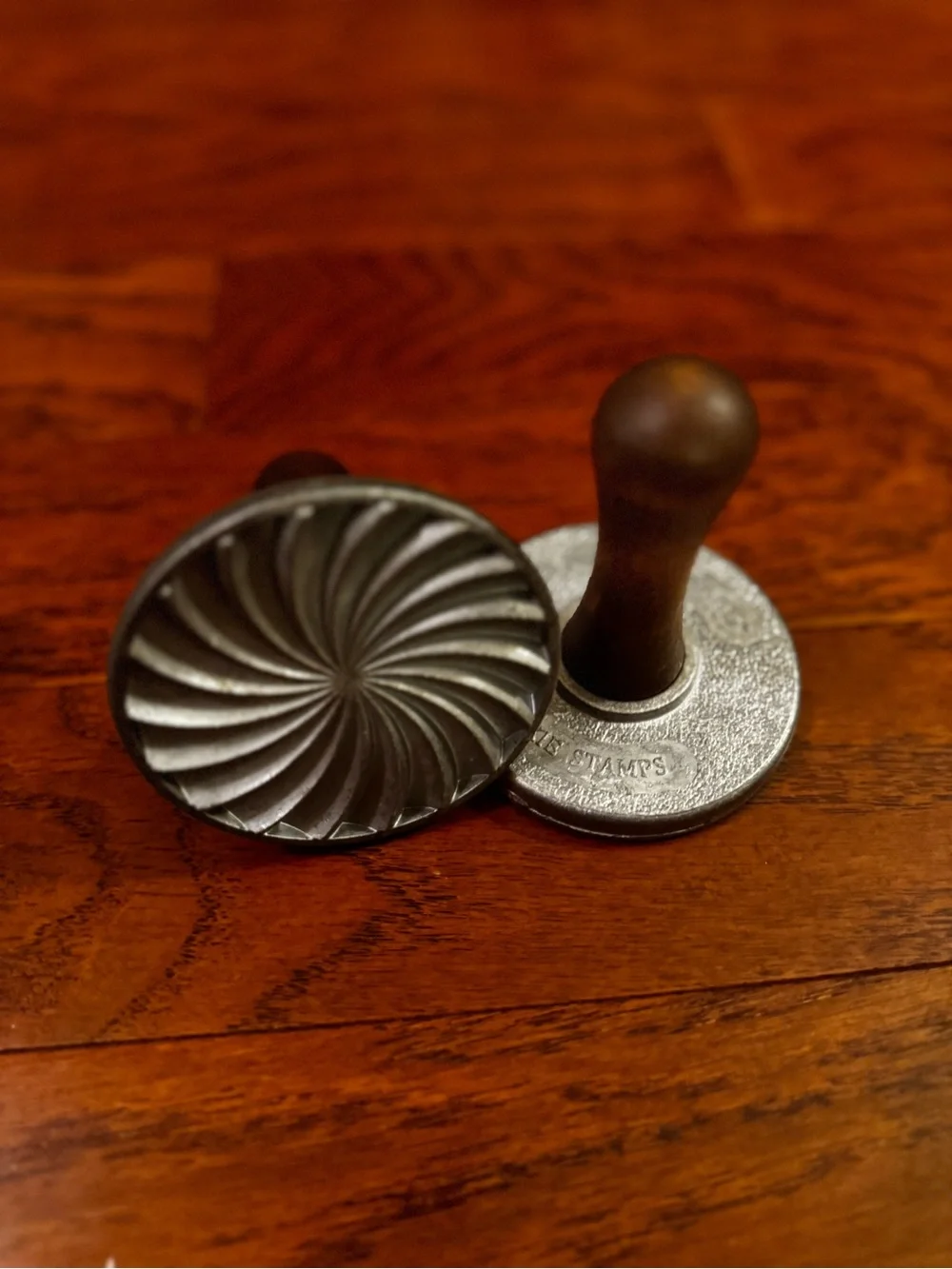 Nordic Ware Vintage Cast Aluminum Cookie Stamps | Wooden Handles Set of 4